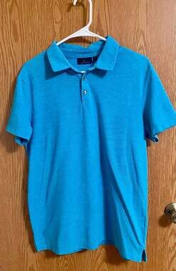 Marc Anthony Men's Blue Slim Fit Short Sleeve Polo Shirt Size M